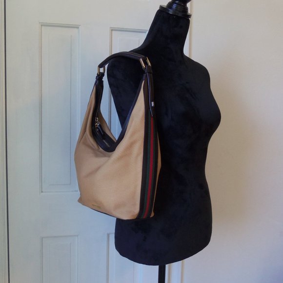 Gucci Sherry Line Shoulder Bag Canvas Leather - Picture 2 of 16